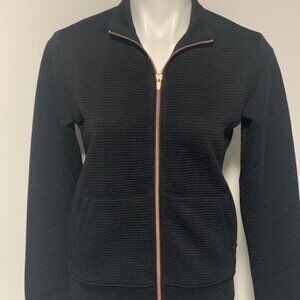 SKECHERS WOMENS LIGHTWEAR BLACK ZIPPERED ATHLETIC JACKET XS